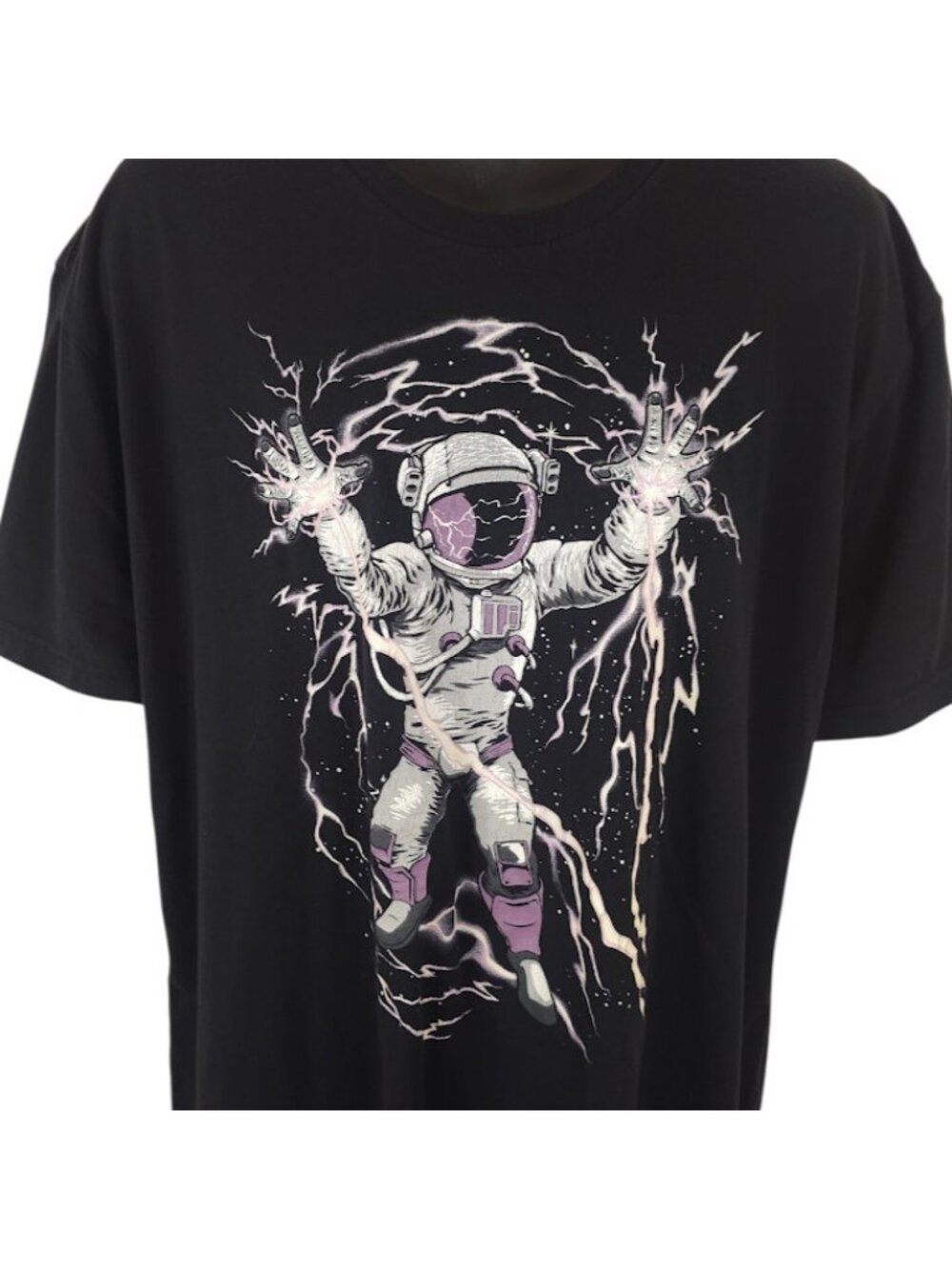 Astronaut T Shirt Mens Size 2XL Black Into The AM Planets Space Travel